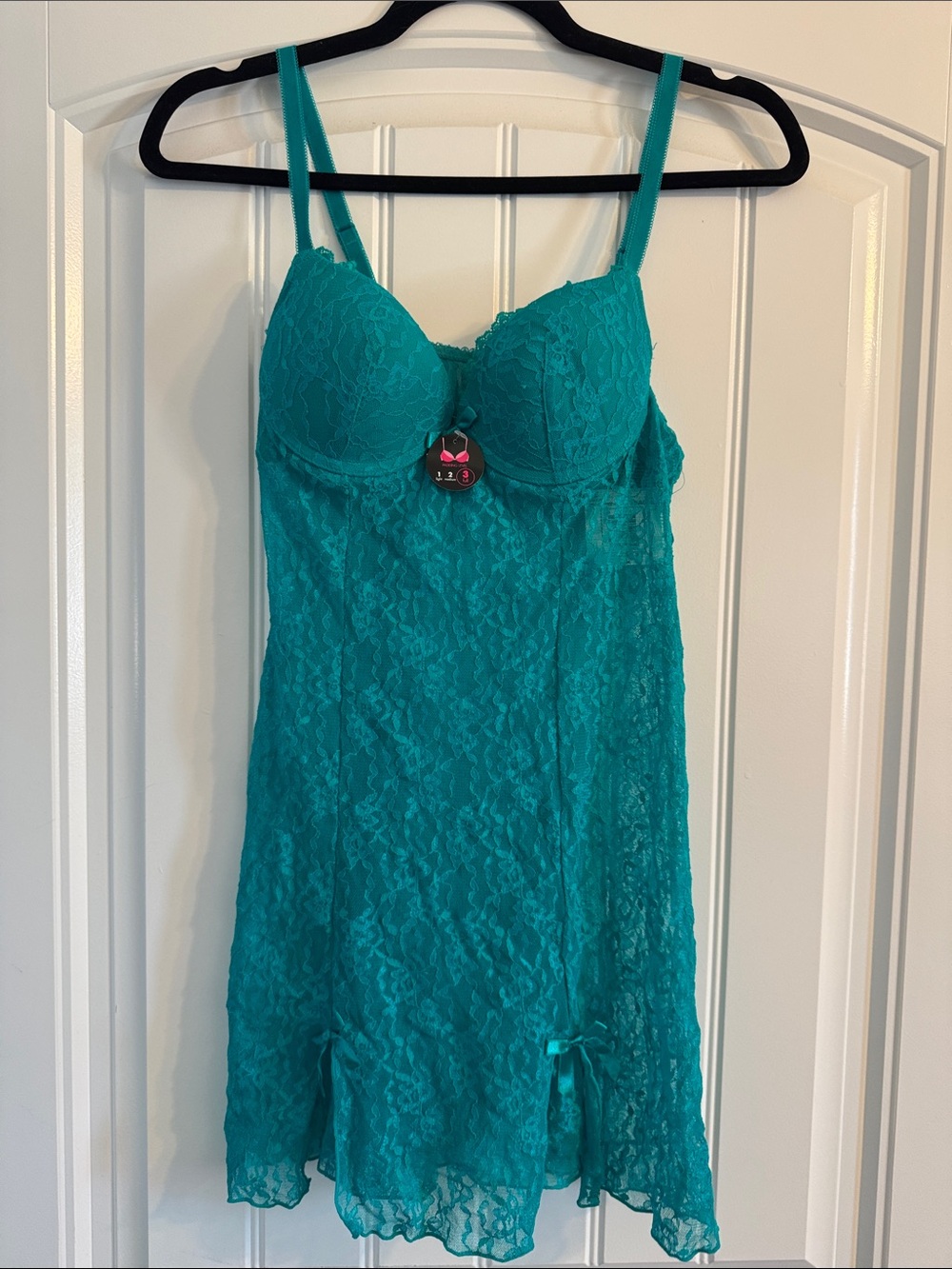 smart & sexy Teal Lace Underwire Chemise